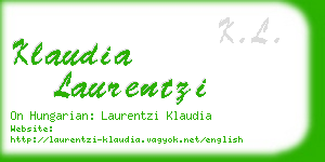 klaudia laurentzi business card